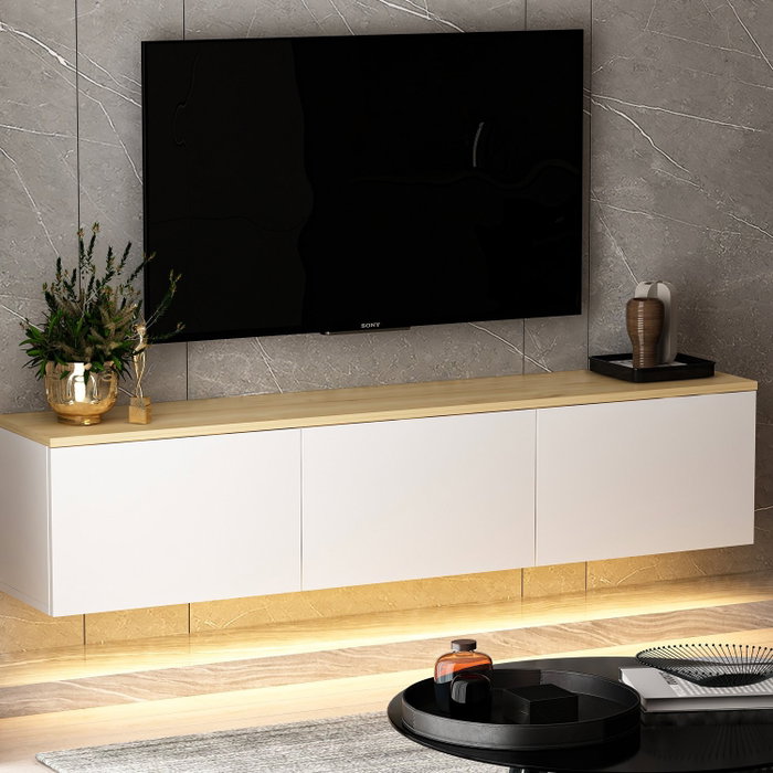 Hanah Home Soporte para TV Neon - White v2 Blanco y Roble
